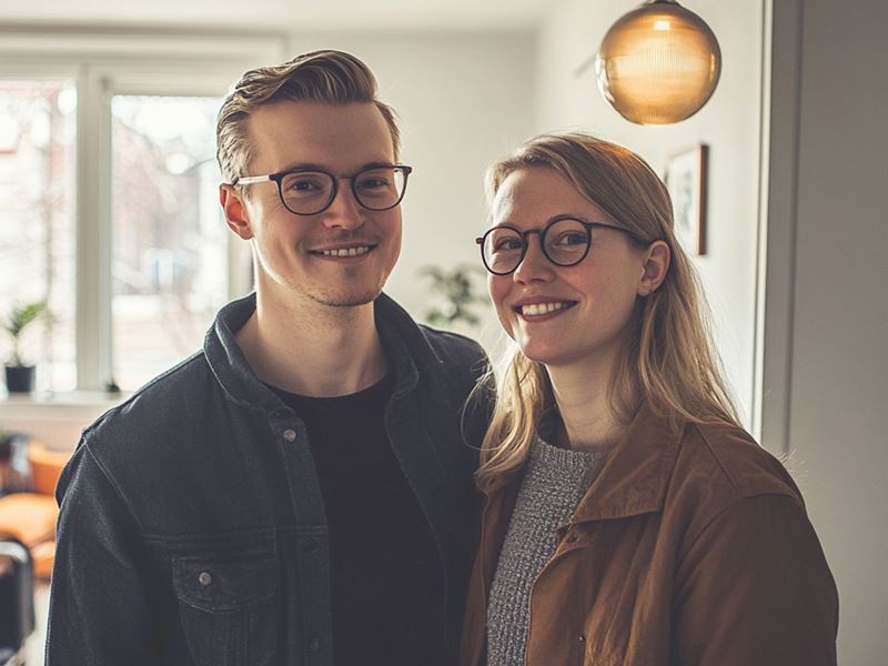 Ungt par med briller Ungt par med briller